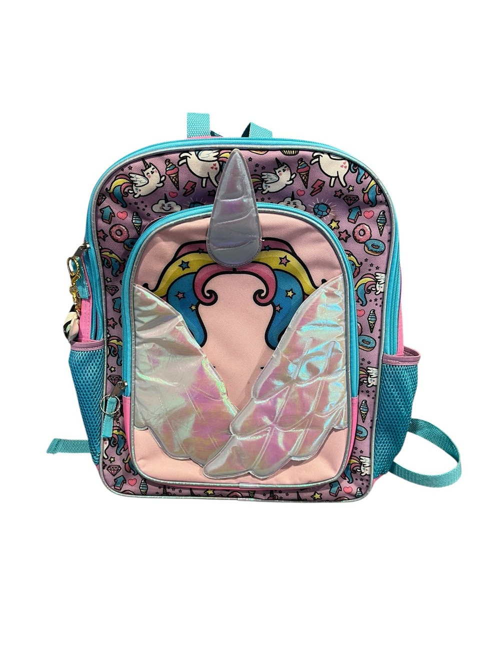 Pink Unicorn Backpack Wings Kids School Bag